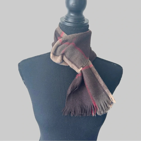 Vintage St Michael Pure Lambwool Plaid Scarf Made in West Germany - Picture 2 of 8